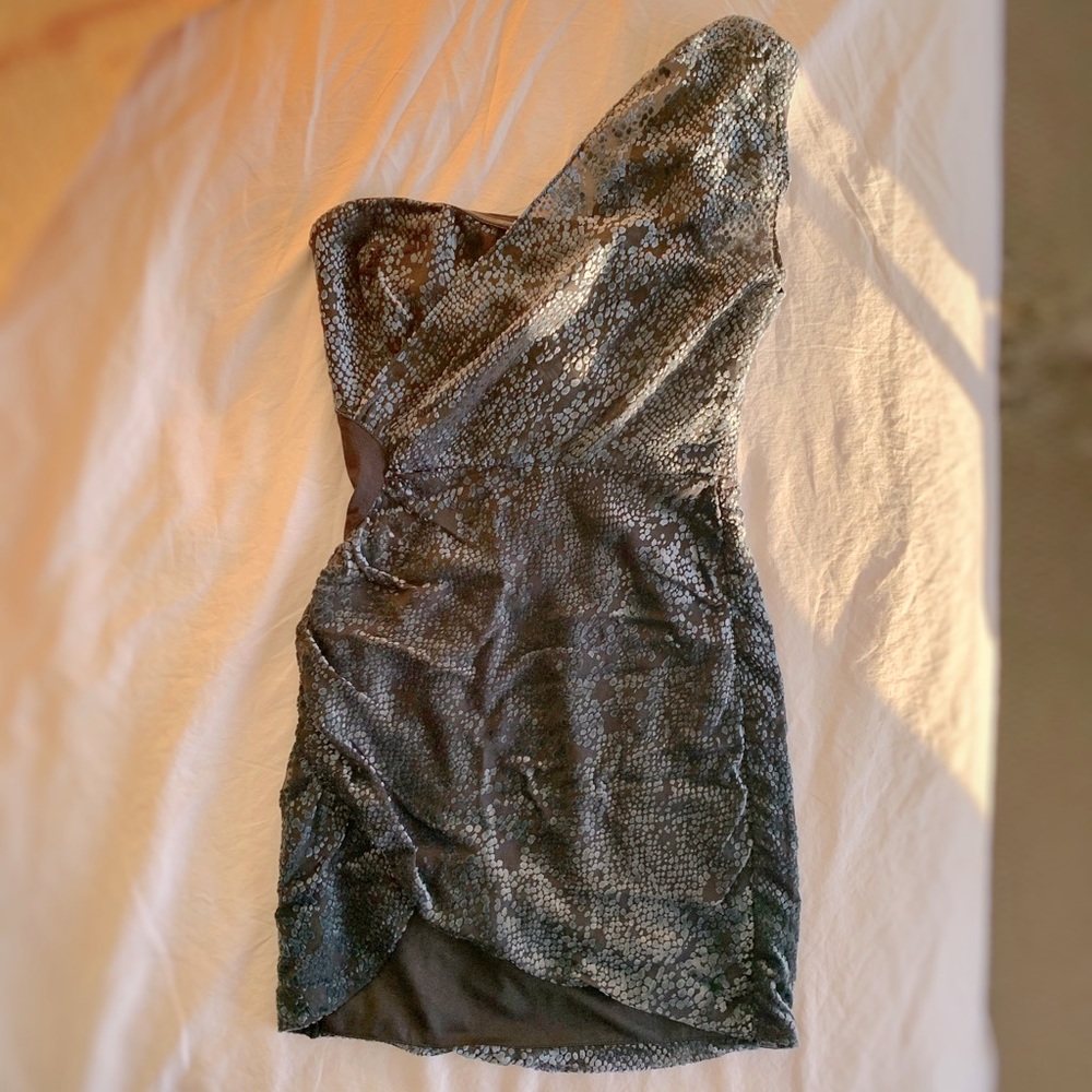 SILENT + NOISE One-Shoulder Mini Dress
